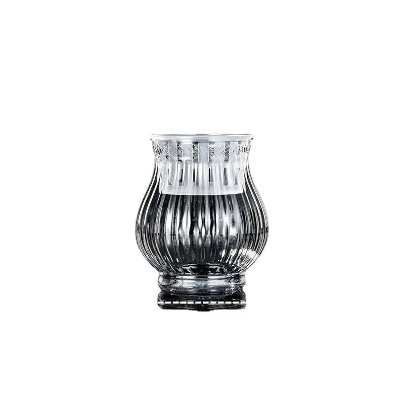 

Transparent Plastic Fish Tank Hydroponic Vase Small Aquatic Plant Container Desktop Flower Pot with Basket for Green
