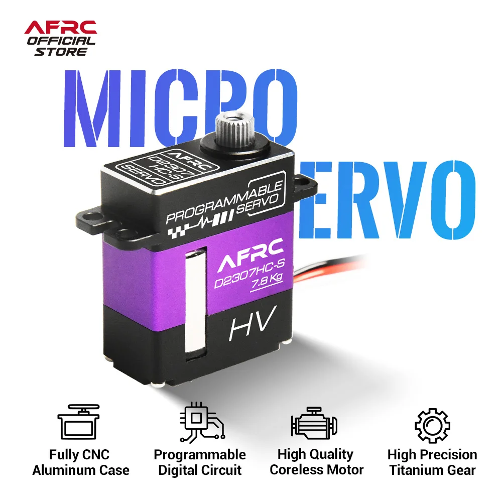 AFRC D2307HC-S 7.8kg 20g HV Programmeerbare Digitale Servo Coreless Motor Metalen Tandwielen Voor RC Auto Vliegtuig Helikopter DIY Upgraden