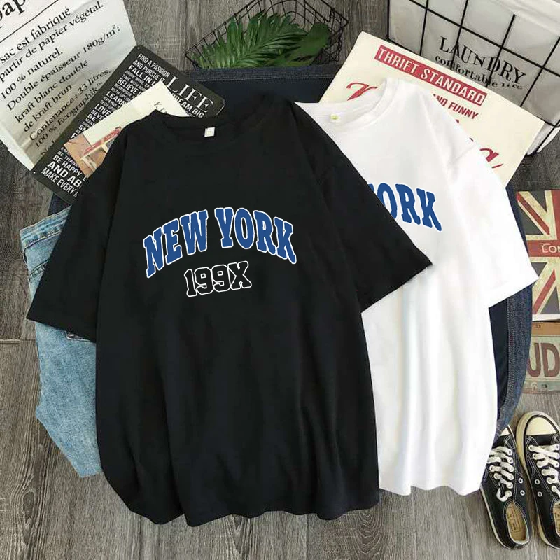Y2k Casual Oversized T Shirt Men T Shirts New York Fashion Short Sleeve Tshirt USA Letter Print Men Graphic Tee Summer Blouse