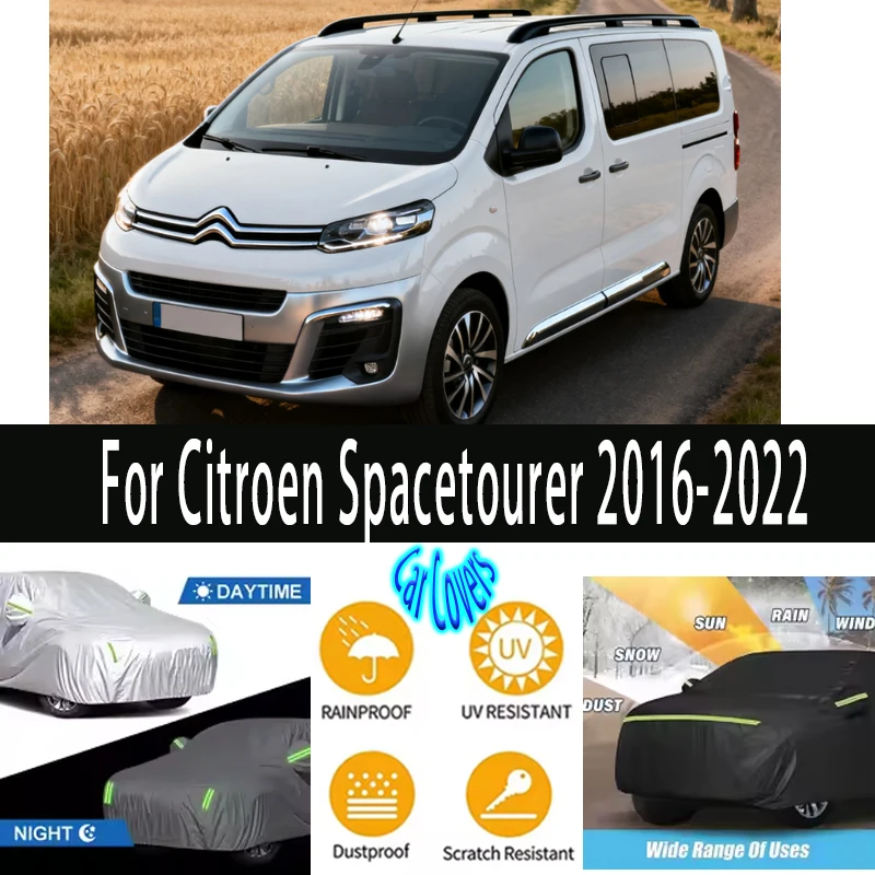 

For Citroen Spacetourer 2016-2022 Outdoor Protection Full Car Covers Snow Cover Sunshade Waterproof Dustproof Car accessories