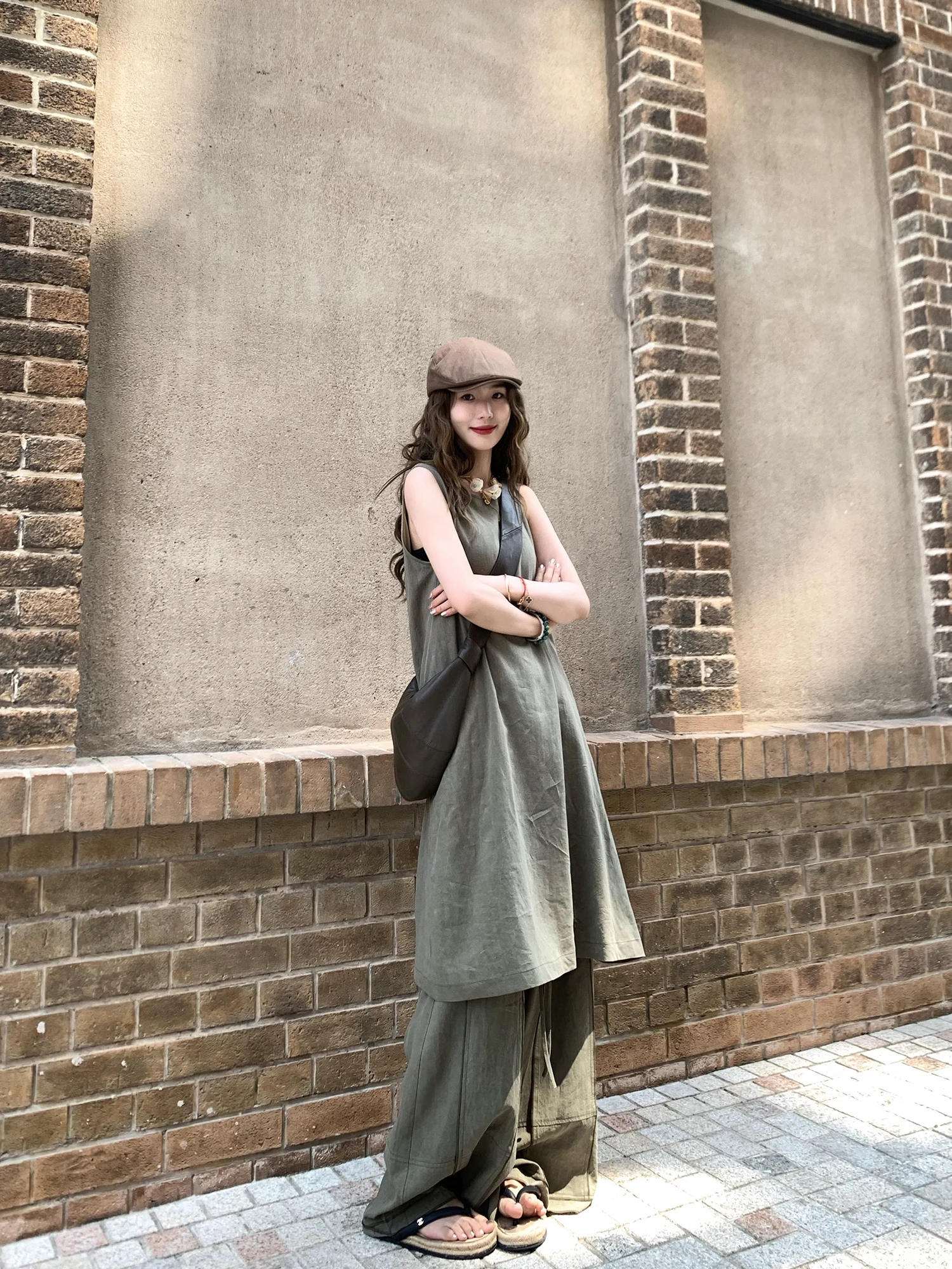 

Loose Pants Set Vest Desert Aesthetic Waste Land Style Design Beach Casual Wear Summer Fashion Outfit for Women by Xiao Jun Jun