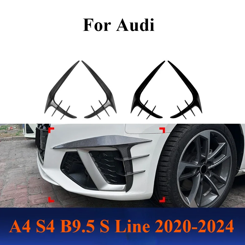 

For Audi A4 S4 B9.5 S Line 2020-2024 Front Canard Grille Spoiler Lip Air Duct Trim Exterior Upgrade Modification Accessories