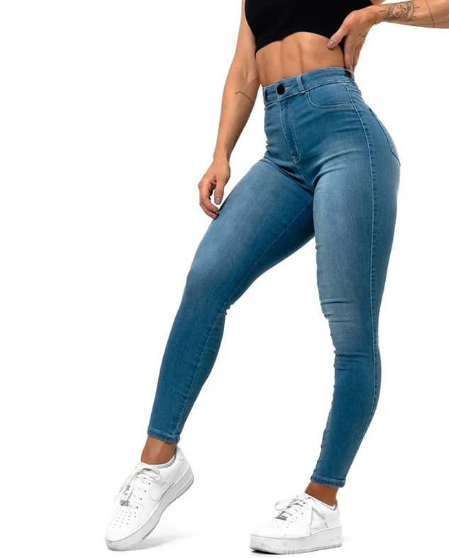 Pantaloni da donna 2023 moda Casual Vintage a vita alta elastico Butt Lift pantaloni a matita in Denim pantaloni lunghi quotidiani per le donne Streetwear