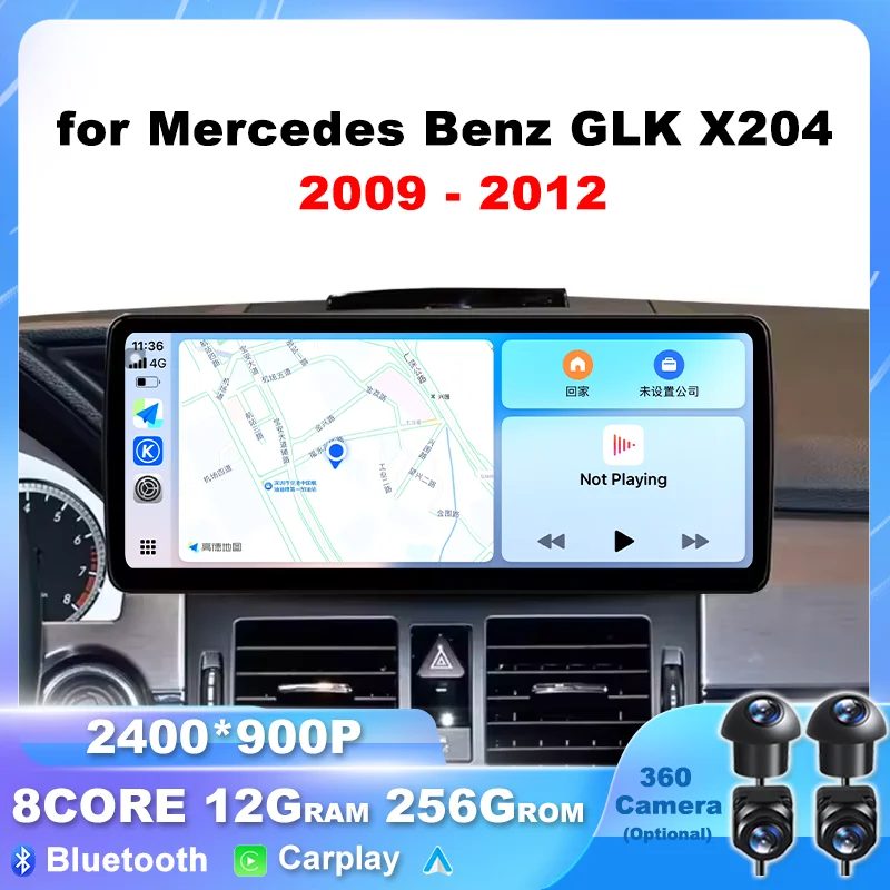 GPS Ultra-Thin screen 4G Android 16 Auto Car Video Multimedia Player for Mercedes Benz GLK X204 2009-2012 Wireless Carplay tools