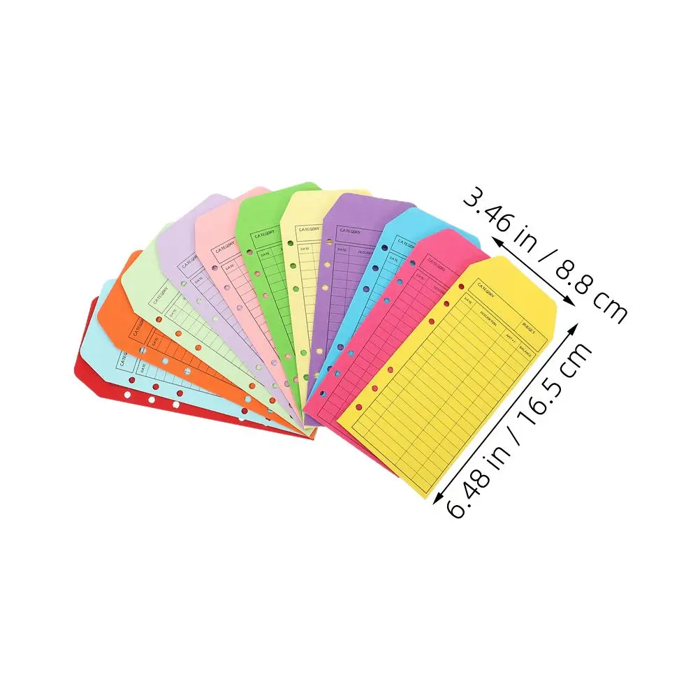 Imagem -06 - Colorido Papel Kraft Binder Envelopes de Dinheiro Loose-leaf Despesa Folhas de Acompanhamento Fontes de Dinheiro Decorativas 24 Pcs