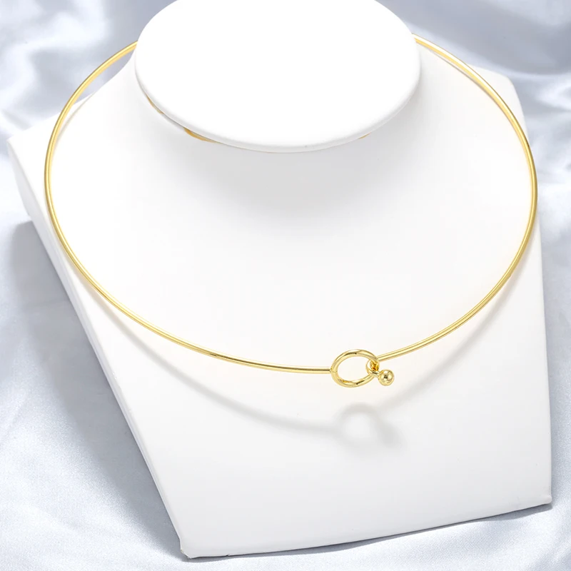 316L Stainless Steel Heart Round Adjustable Collar Women\'s Necklace Simple Open Neck Metal Jewellery Accessories: VL534 VL535