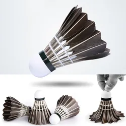 Volante de bádminton para entrenamiento profesional, accesorios de pluma de ganso negro, estable y duradero, 3/6/12 piezas