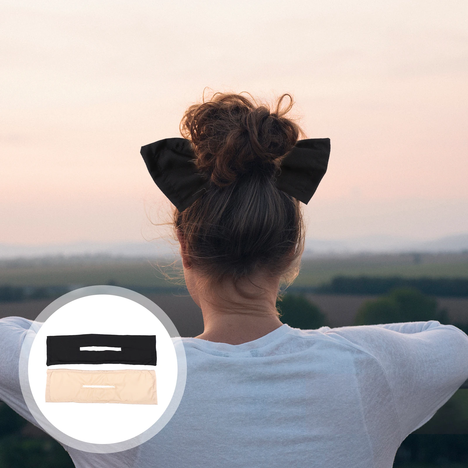 

2Pcs Bowknot Hairband Hair Tying Band Elastic Twisting Hairband Girl Woman Haircut Holder Hair Accessory Rotating Headband