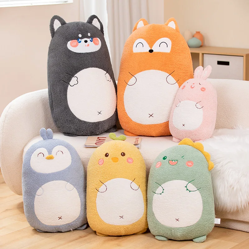 40-75cm Kawaii สัตว์หมอน Plush Cuddly ไดโนเสาร์เพนกวินหมูกระต่ายสุนัขสวนสัตว์สัตว์นุ่ม Plushie Peluche เด็กของขวัญ