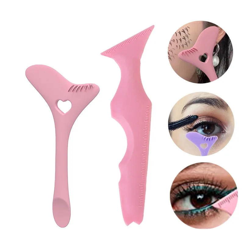 2Pcs Eye Makeup Aid Tool Set Eyelash Stamps Eyeliner Helper Eyebrow Rulers  for Eyeliner Eyelash Eyebrow Lip Line