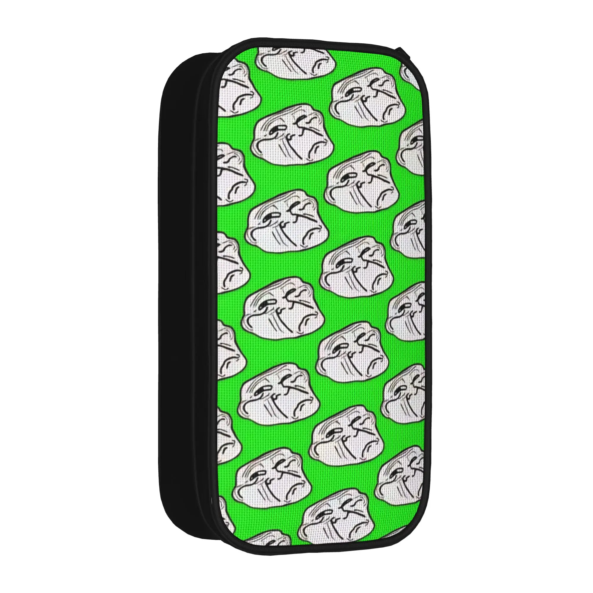 Cute Crying Troll Face Meme Funny Pencil Case Comic Humor Pencilcases Pen for Student Big Capacity Bag School Zipper Stationery