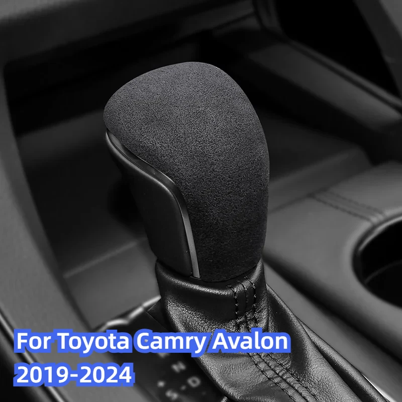 

For Toyota Camry Avalon 2019-2023 2024 Top Suede Car Gear Stick Shift Knob Shifter Cover Adhesive Sheath Shell