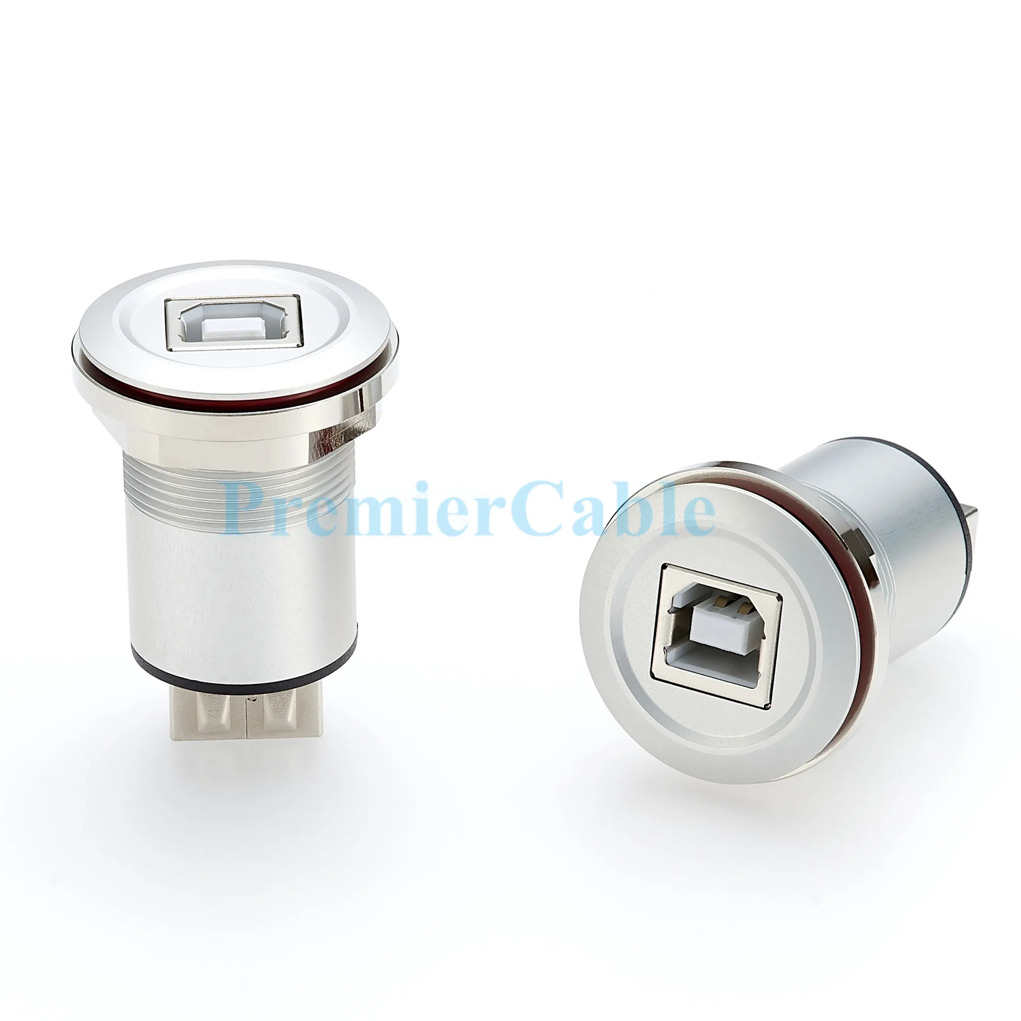 USB B to A Panel Mount Connector USB 2.0 Female Data Connector Solderless USB Type B to USB 2.0 Threaded Fixed Adapter