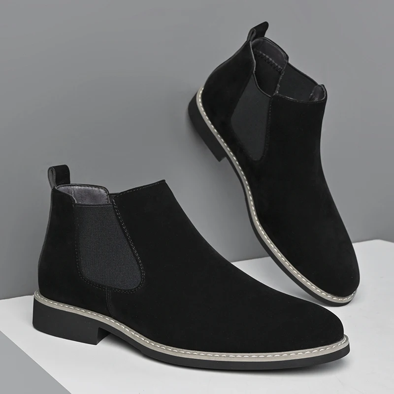 

Men Spring Autumn Chelsea Boots Are Simple Fashionable Comfortable Exquisite Breathable Frosted Short Boots