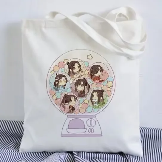 "Magic Master" anime 2D canvas bag for students, high appearance level, ins style portable large-capacity handbag for going out