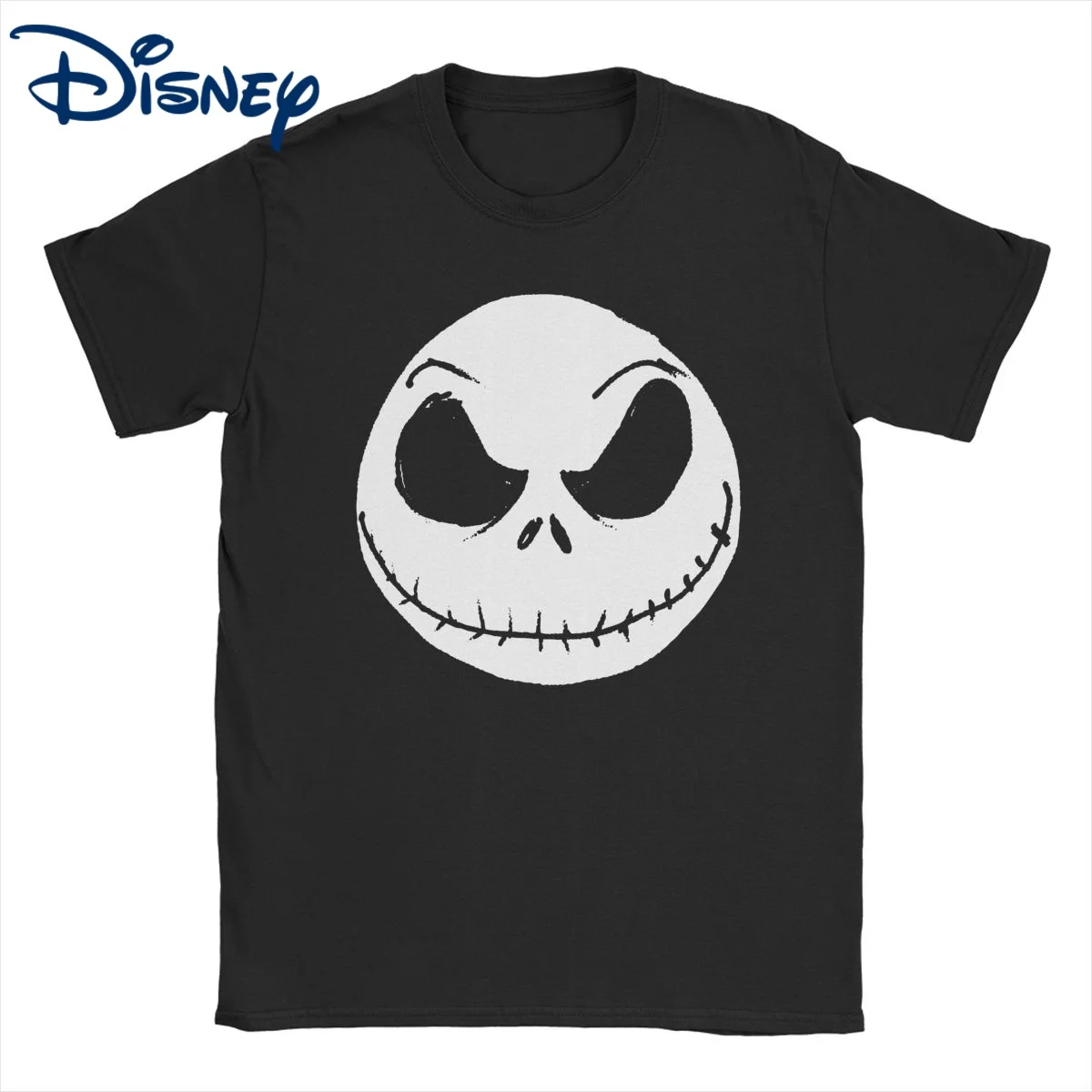 

Disney The Nightmare Before Christmas T-Shirts Men Women's Pure Cotton T Shirt Jack Skellington Face Tee Shirt Plus Size Clothes