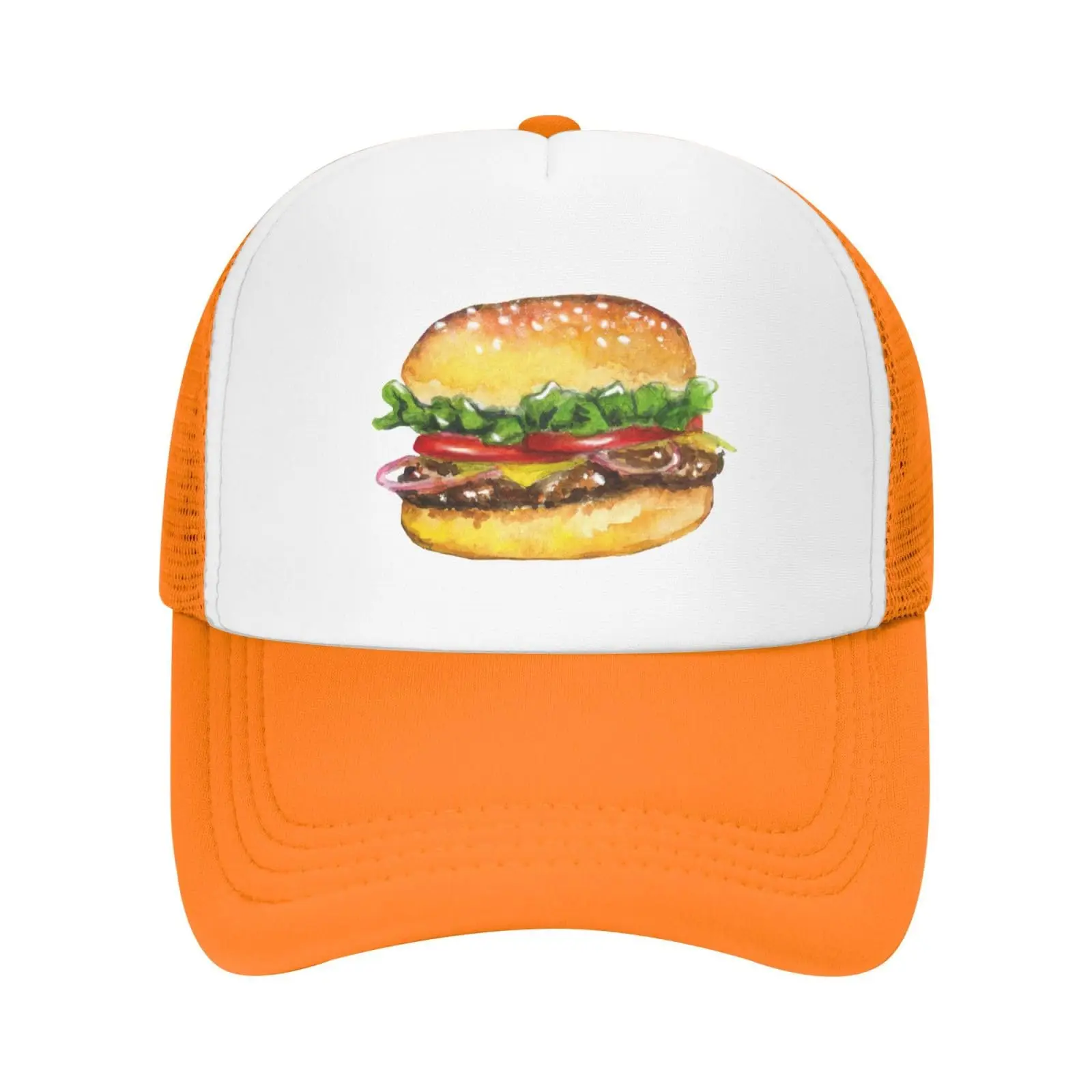 Mesh Dad Hat Adjustable Washed Fast Food Hamburger Baseball Dad Cap Funny Distressed Ball Trucker Cap for Women Men Unisex