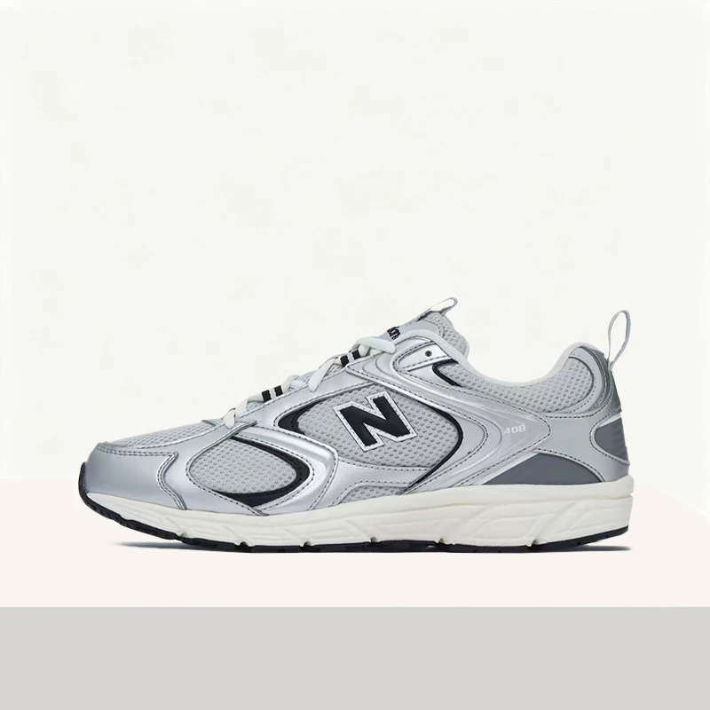 New Balance 408 Unisex Gray/White/Silver Y2K Retro Runners – Non-Slip Durable Sole & Comfortable Everyday Fit ML408GG