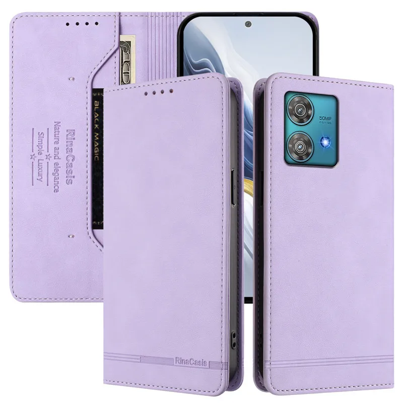 

Кожаный противоугонный флип-чехол в стиле ретро для Motorola Moto Edge 5G 2025 2024 30 Pro Fusion Neo, чехол для телефона с магнитной застежкой для карты