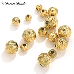 DoreenBeads 4-8mm Stainless Steel Beads Multicolor Frosted Hammered Stripe Beads DIY Necklace Bracelet Loose Beads Jewelry,5PCs