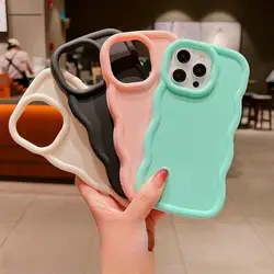 Cream Wave Edge Candy Color Phone Case for Xiaomi Redmi Note 13 Pro 5G 12 4G 8 10 13 Pro Plus 9S Redmi 12 12C 9C 10C 13C Cover