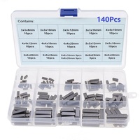 140pcs Carbon Steel Round Ended Feather Key Parallel Drive Shaft Keys Set 8mm 10mm 12mm 16mm 20mm 25mm 30mm Hardware with Box
