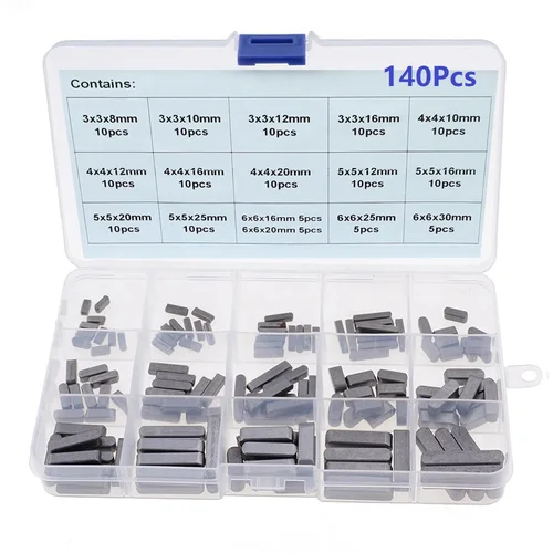 Juego de llaves de eje de transmisión paralelo, llave de pluma de extremo redondo de acero al carbono, 140 Uds., 8mm, 10mm, 12mm, 16mm, 20mm, 25mm, 30mm, Hardware con caja