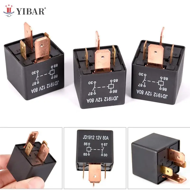 Waterproof Heavy Duty Relay 4Pin DC 24V 12V 80A JD1912 Automotive Car Relay Convenient