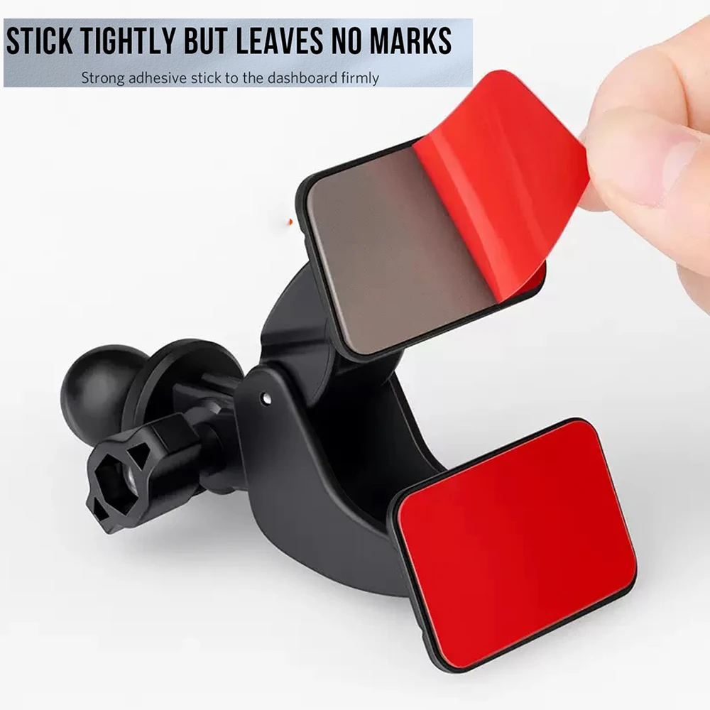 Universal 17mm Ball Head Car Dash Dual Self Adhesive Base 360 Degree Rotation Phone Holder Cellphone Support Bracket Accessories image 3