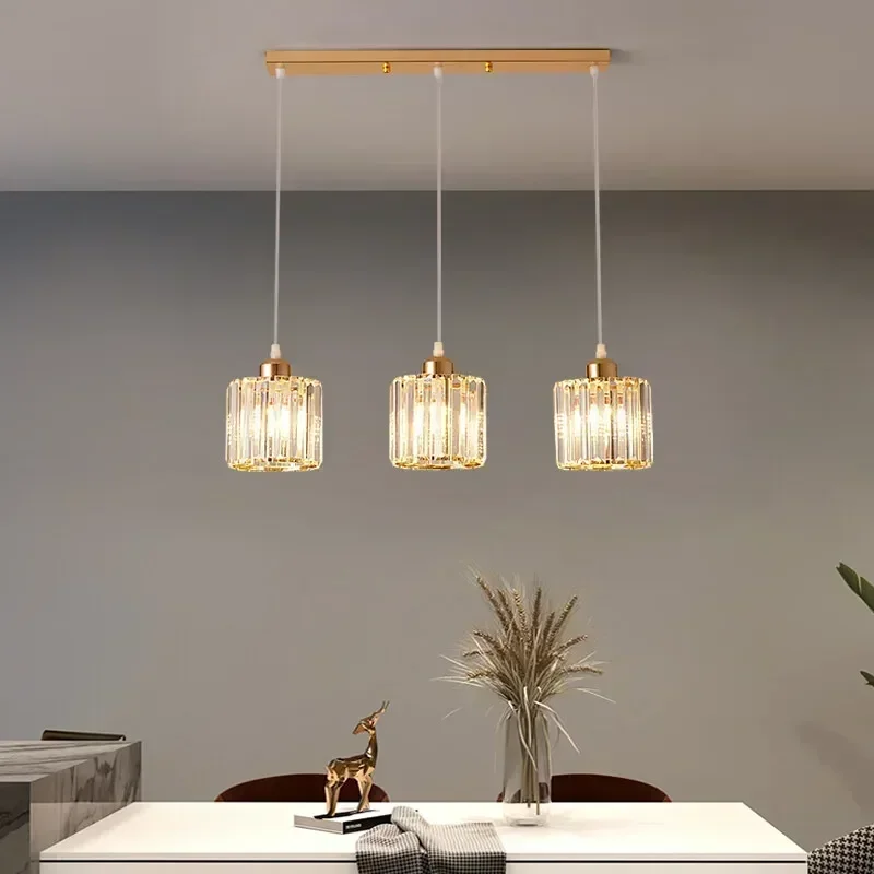 Luxury Pendant Lights Crystal Led Ceiling Round Square Lampshade Modern Dining Room Pendant Lamp For Living Room Bedroom