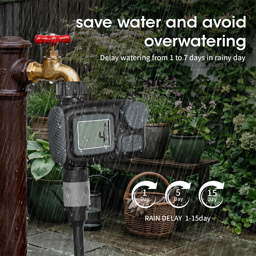 Automatic Watering Timer Intelligent Watering System Spray Faucet Hose Programmable Irrigation Timer Controller Suitable Garden
