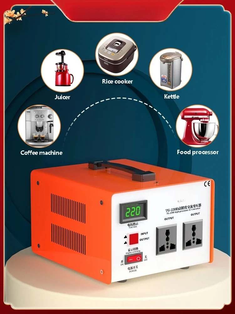 

Hot sales Step Up Down Transformer Voltage Converter 1000/2000/3000/4000W With 2-4 AC Outlets 110V To 220V