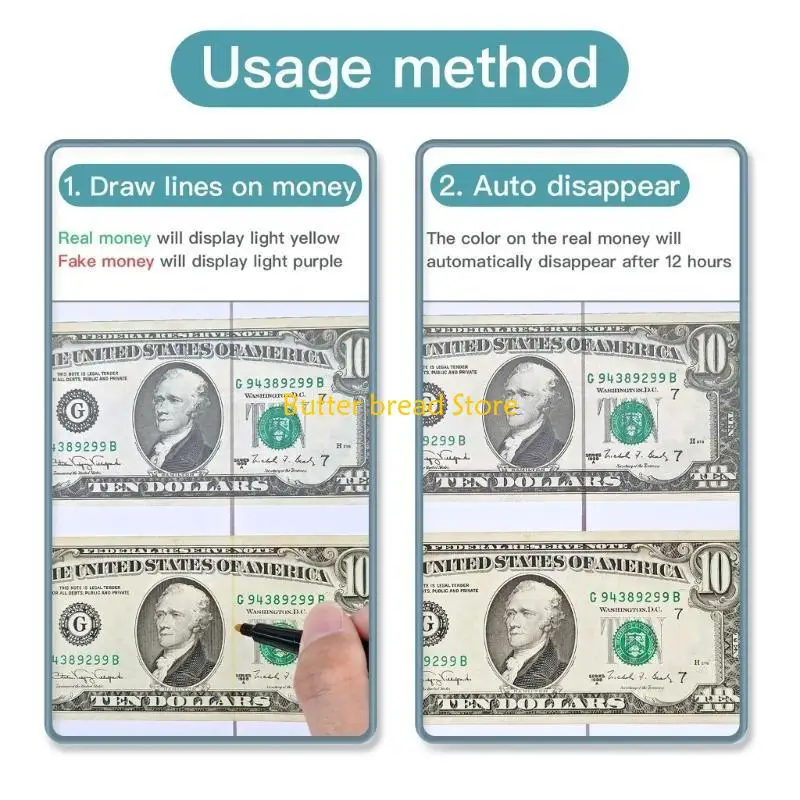 W89C Penses detector facturas dinero falsificados confiables, Marker detecte factura falsa instantáneamente