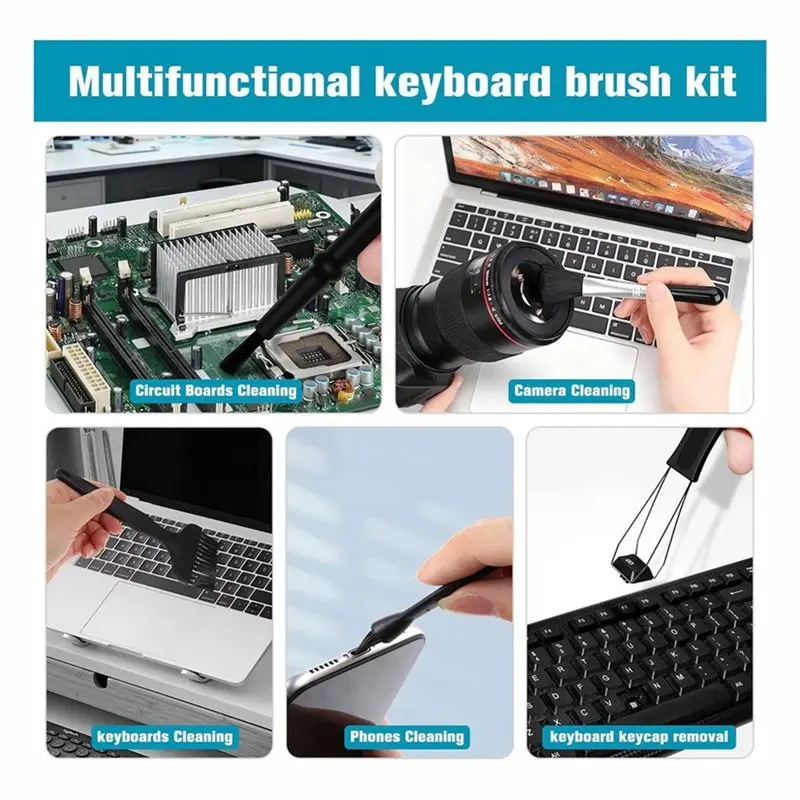AT82-6PCS Keyboard Brush Cleaner Kit With Keycap Puller