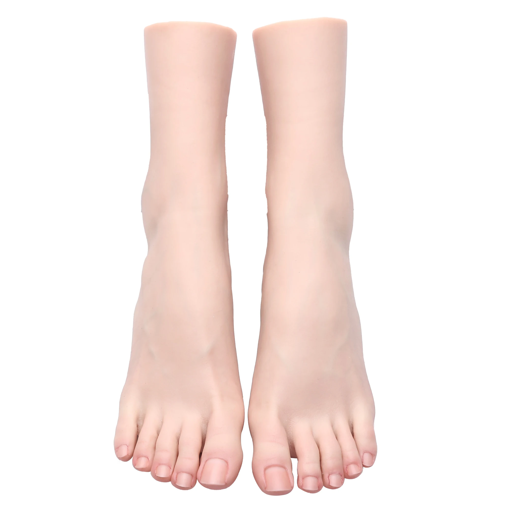Silicone Foot Model Female Fake Nail Practice Foot Lifelike Mannequin Feet Fetish For Foot Lover Shoes Sock Display Props TGZ37