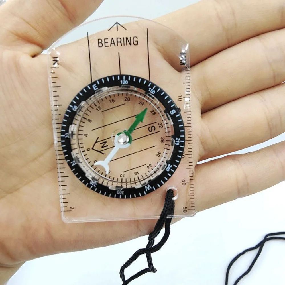2PCS Waterproof Compass Map Measurement Scale Portable Band Hanging Rope Compass Survival Navigation Tool Outdoor Equipment