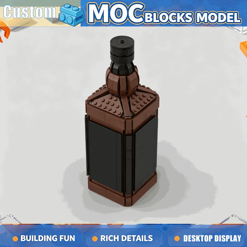 634 PCS Vintage Whiskey Bottle Building Blocks MOC Custom Home Bar Decoration Model DIY Assembly Creative Collection Toy Gifts