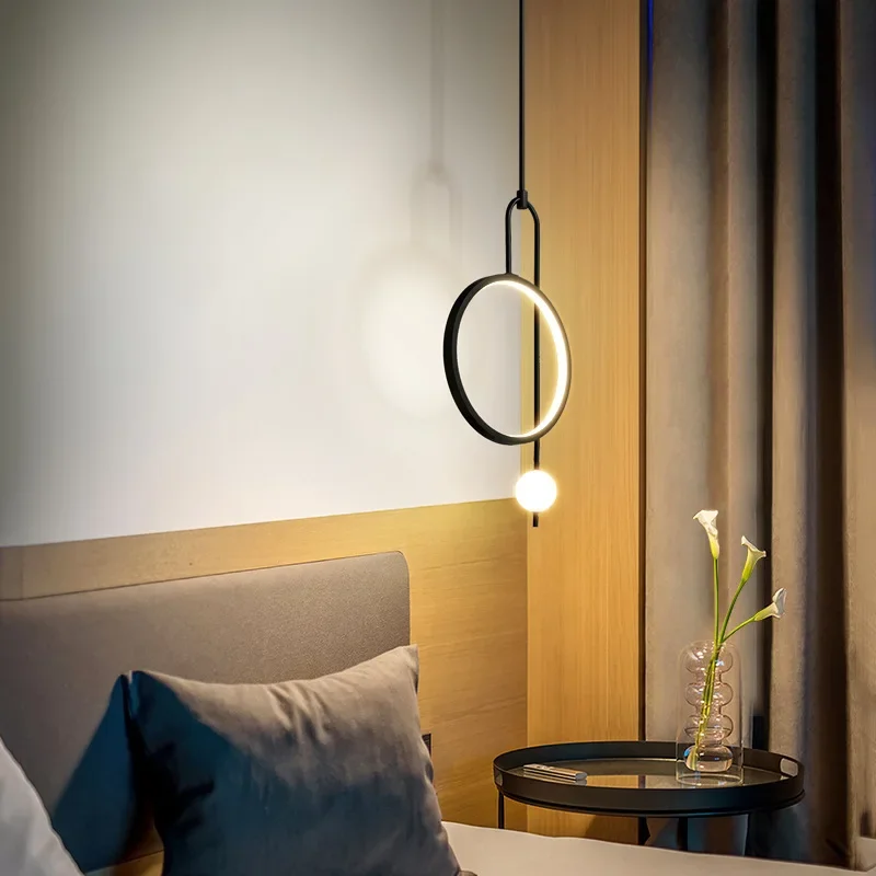 Modern Round Ring Led Pendant Lights Indoor Home Decoration Hanging Lamp Table Dining Living Bedroom Kitchen Fittings