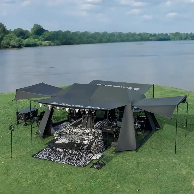 Blackdog Two Rooms Automatic Quick Open Room Type Vinyl Tent Outdoor Camping Portable Blackdog Camping Tent