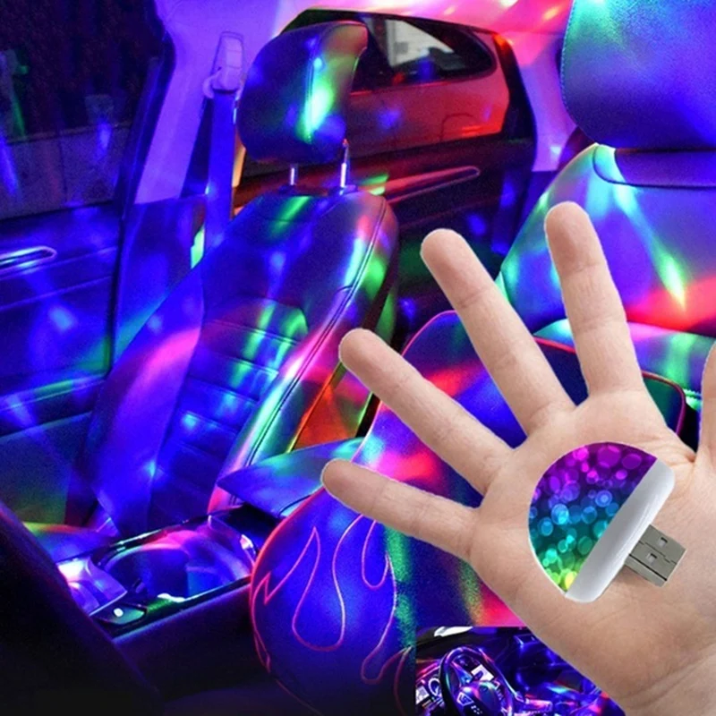 A79I Multi-Color USB LED Car Interior Lighting Lamp Atmosphere Light Neon Lamps Sound Sensor DJ Light