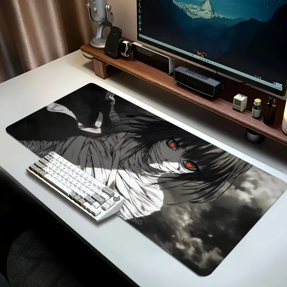 

1 pc Cool Girl Mouse Pad Large Computer Office Game Table Mat XXL Rubber Non-slip Stitched Edge Keyboard Mats Washable Desk Pads