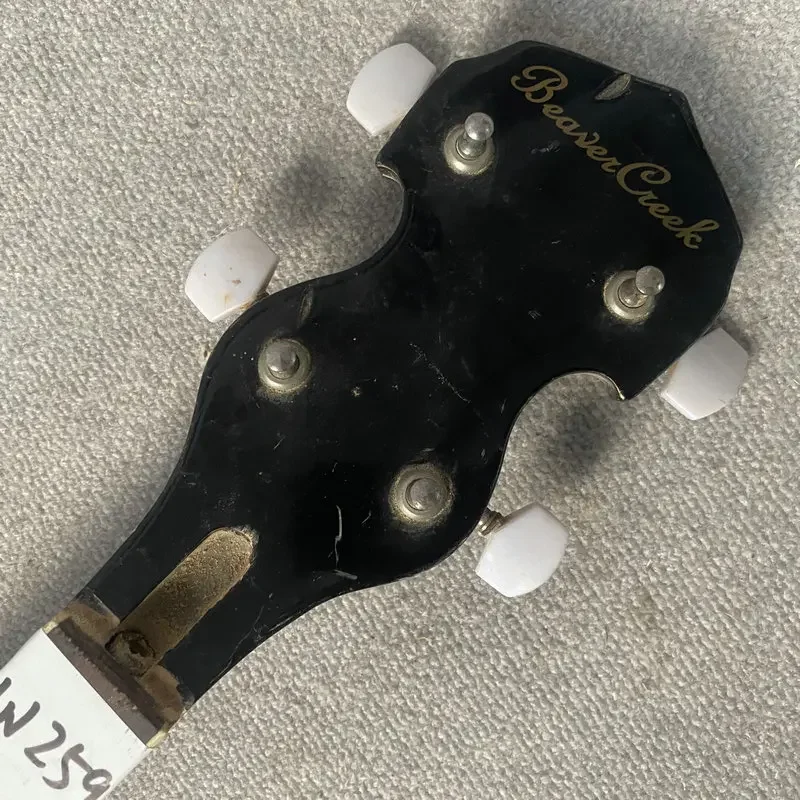 BeaveiCieek-Banjo Black Headstock, Original and Genuine, 5 Strings, Left Hand, 22Frets, Machine Head, Missed One, DIY, LN259