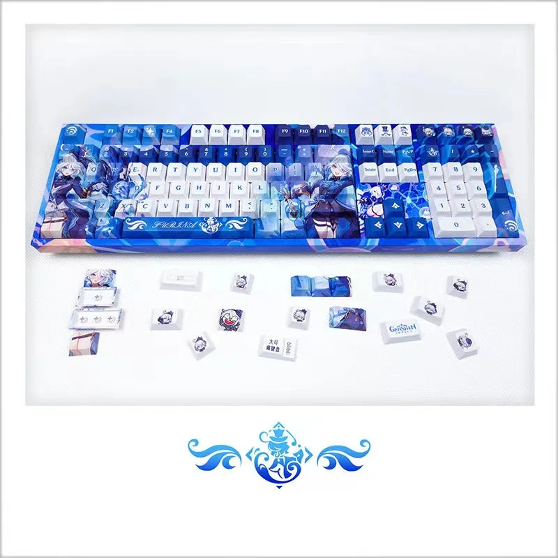 Imagem -03 - Furina-genshin Impacto Pbt Keycaps Sublimação Key Cover Cherry Cross mx Switch Teclado Mecânico Presente Otaku