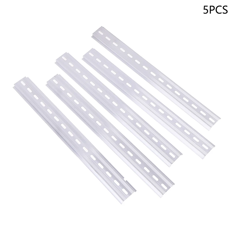 

5PCS Aluminum DIN Universal Rail Width 35MM Length 10/20/30/50CM Terminal Block Electrical Slotting DIN Rail