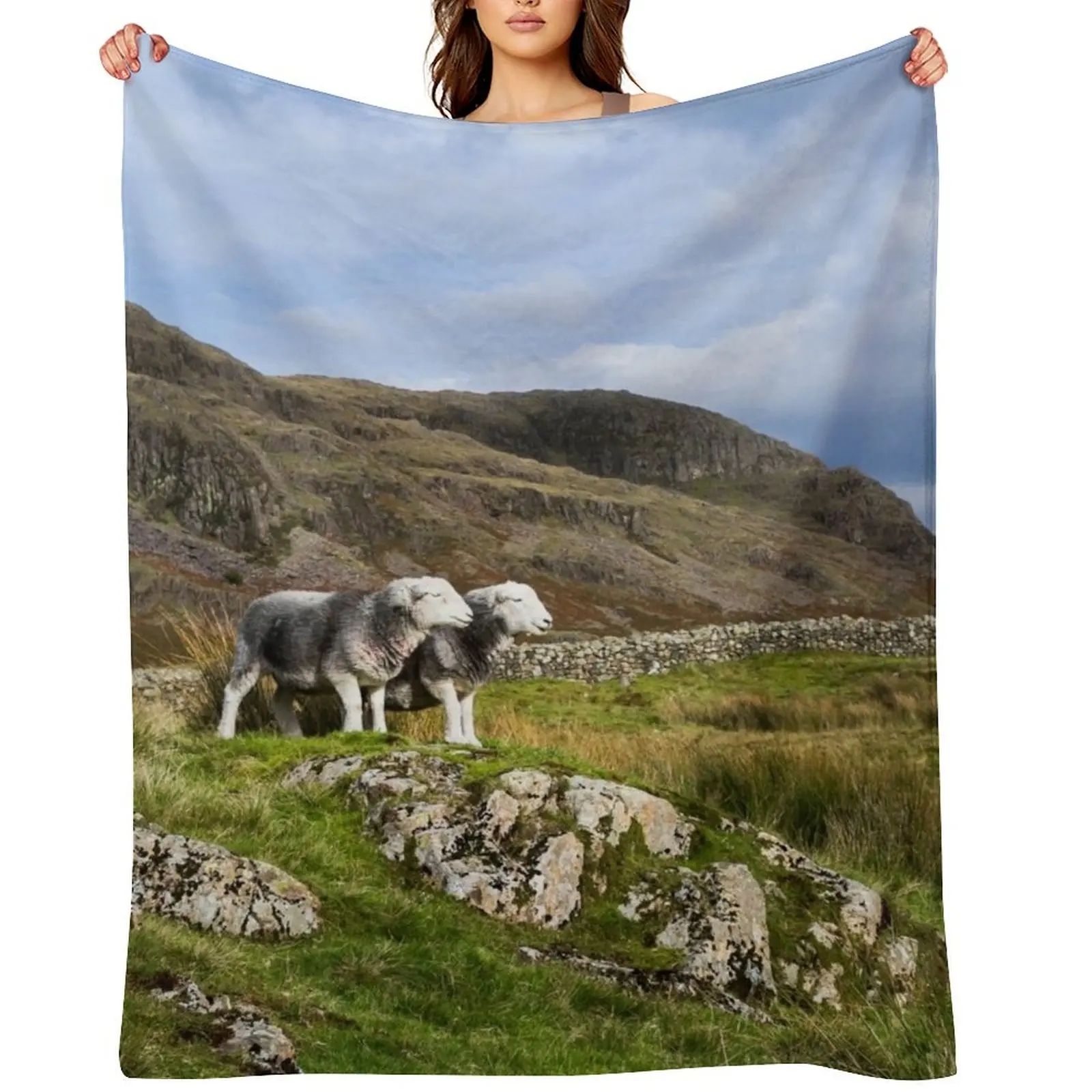

Herdwick Sheep in The Lake District Throw Blanket Luxury Tourist Vintage Cute Blankets