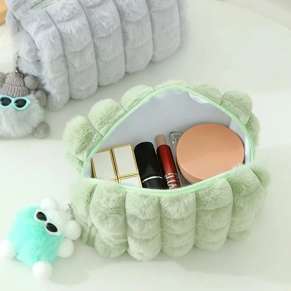 Portable With Adorable Hanging Charm Makeup Bag Large Capacity Soft Touch Toiletry Organizer Cosmetic Pouch Travel