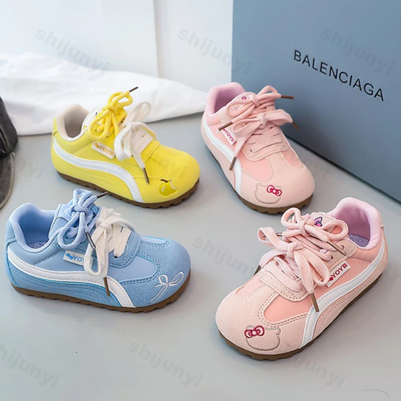 

Туфли для досок для девочек, весна-осень 2024, новые детские милые легкие удобные повседневные туфли, уличные нескользящие кроссовки на мягкой подошве