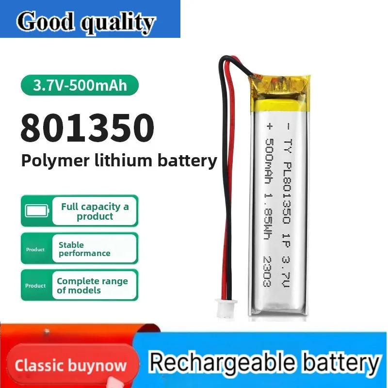 801350 Polymer Lithium Battery 3.7V 500mAh for Wireless Mouse Recorder Point Reading Pen Ternary Li-ion Rechargeable Cell