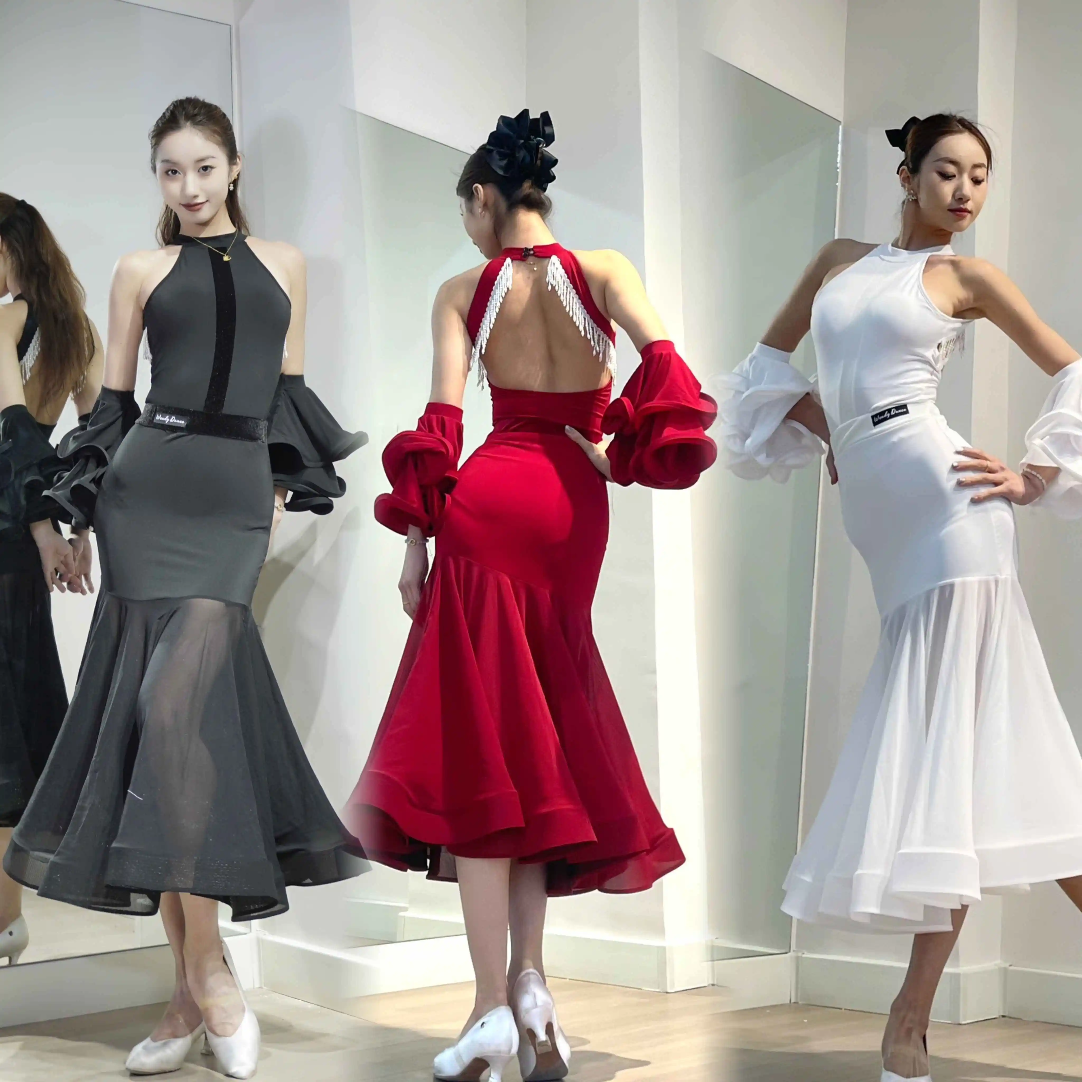 

2024 Ballroom Dance Dress For Women Sexy Backless Big Swing Skirts Suit Adult Waltz Modern Dance Performance Clothing DQS15600