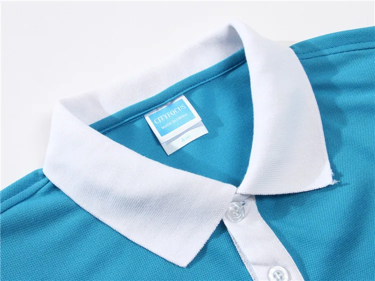 High-end work clothes Polo shirts custom printed logo summer team men and women work clothes staff lapel T-shirt DIY embroidery.